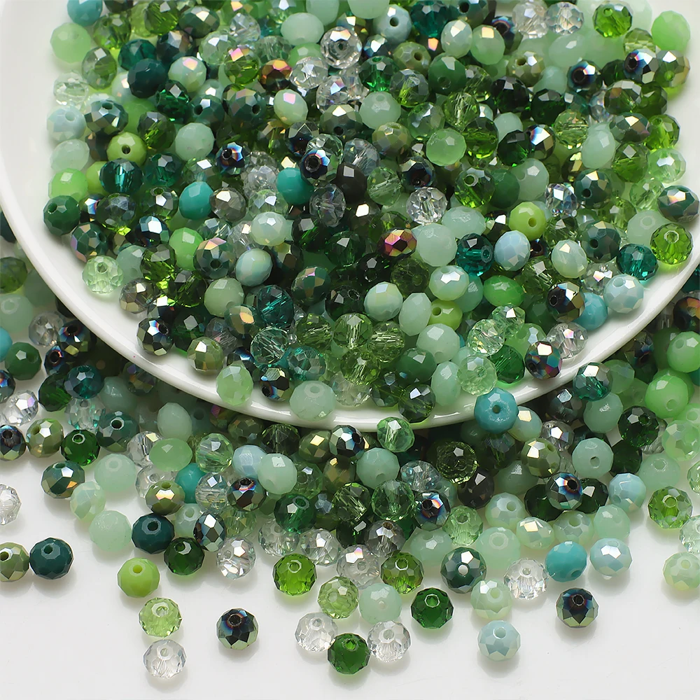 200Pcs/Lot 6MM Mixed Crystal Glass Faceted Loose Spacer Round Beads for DIY Making Necklace Bracelet Jewelry Garment Decor