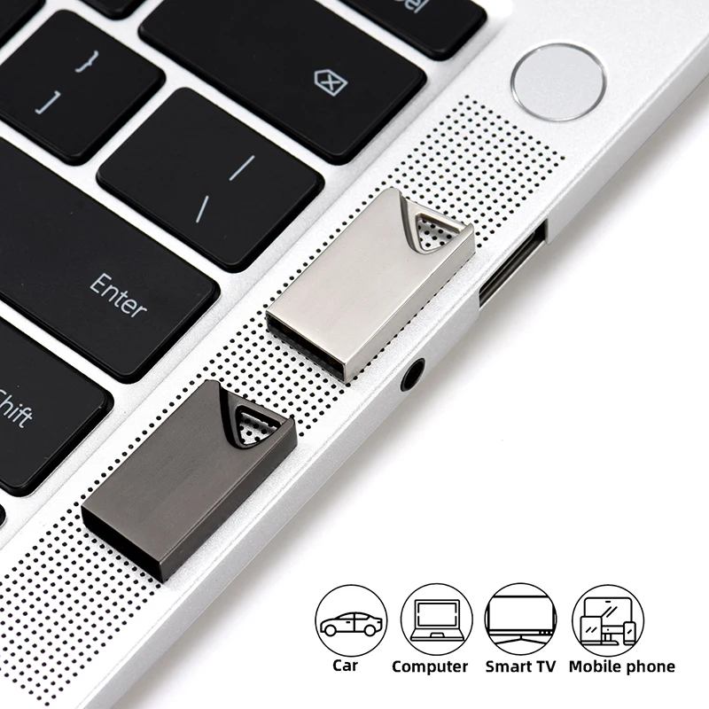 Super Mini Metal USB 2.0 Flash Drives 64GB High Speed Pen Drive 32GB Memory Stick 16GB with Key Chain Business Gift 8GB U Disk