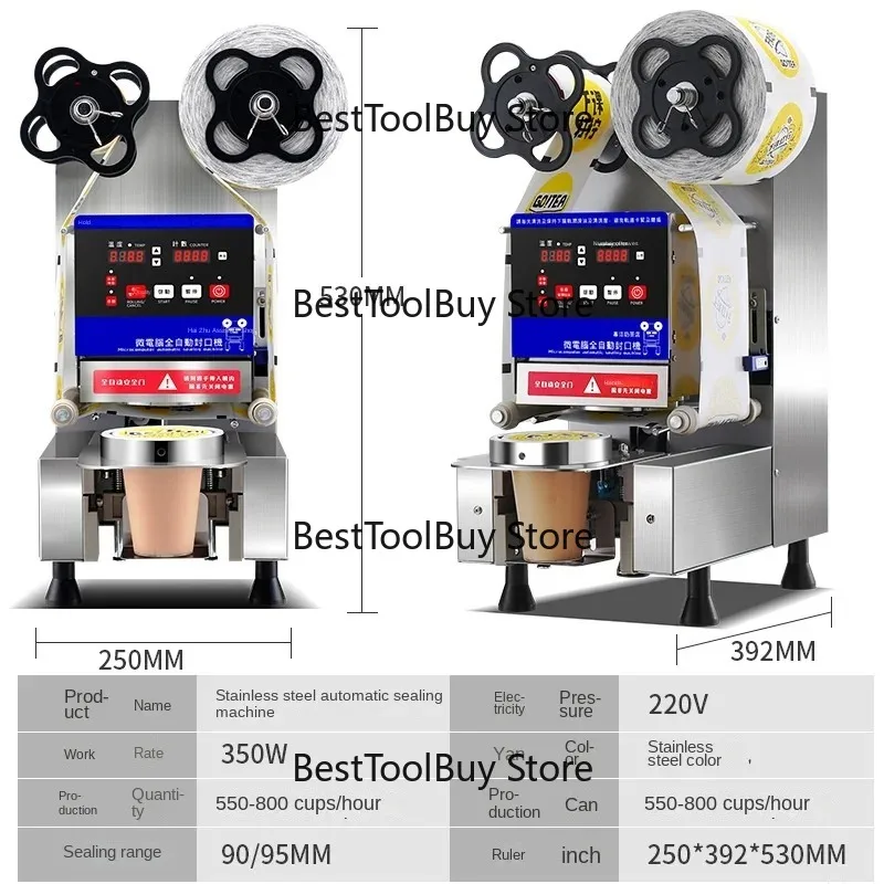 

hit productManufacturer Custom Commercial Milk Tea Shop Equipment Fully Automatic Intelligent Stainless Steel Sealing Machine 90