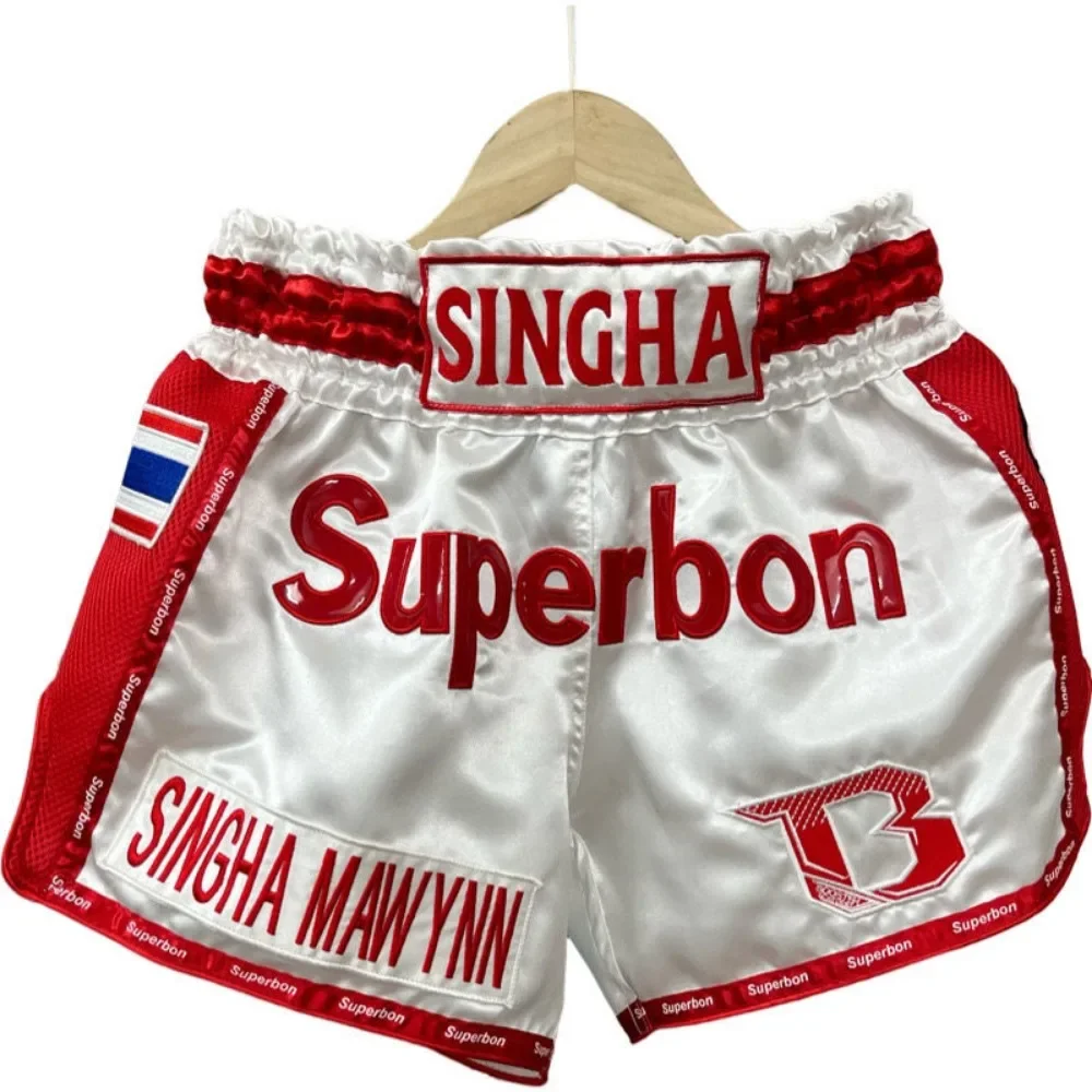 Original Training Muay Thai Gym Fighting Shorts Fitness Combat Sports Pants Embroidery Style Boxing Shorts Sweat Pants