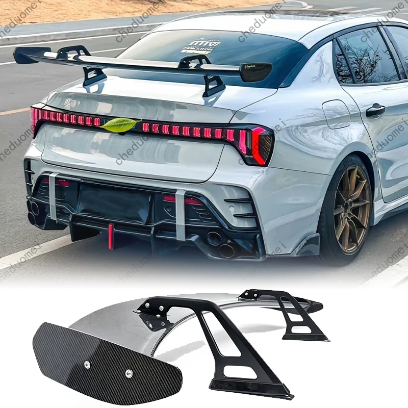 Suitable For Lynk & Co 03 / 03+ Swan‑Neck High‑Mount Real Carbon Fiber Rear GT Wing Spoiler Fit Car Modification Accessories