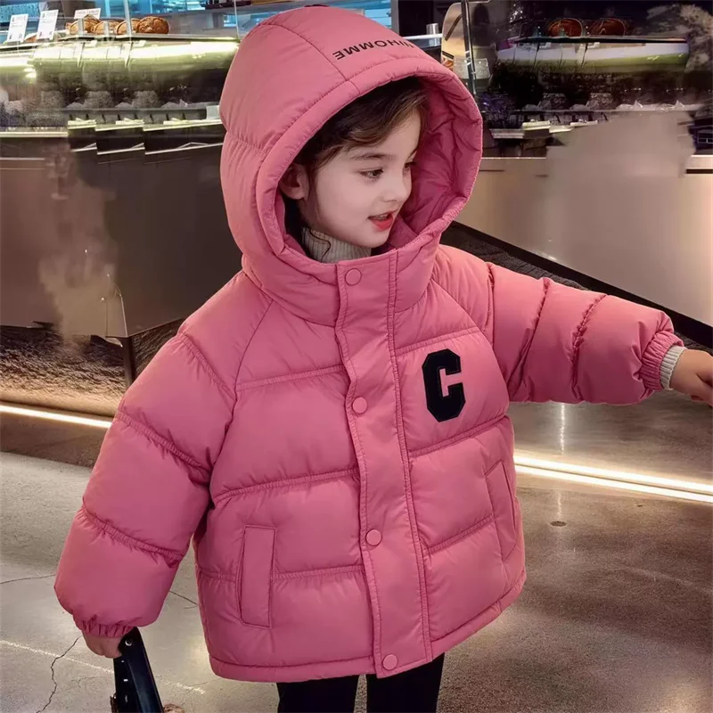 Winter Children's Down Jackets Kids Hooded Cotton Outerwear New Boys Girls Warm Thickened Coats Toddler Fashion Clothing 2-10Y 4