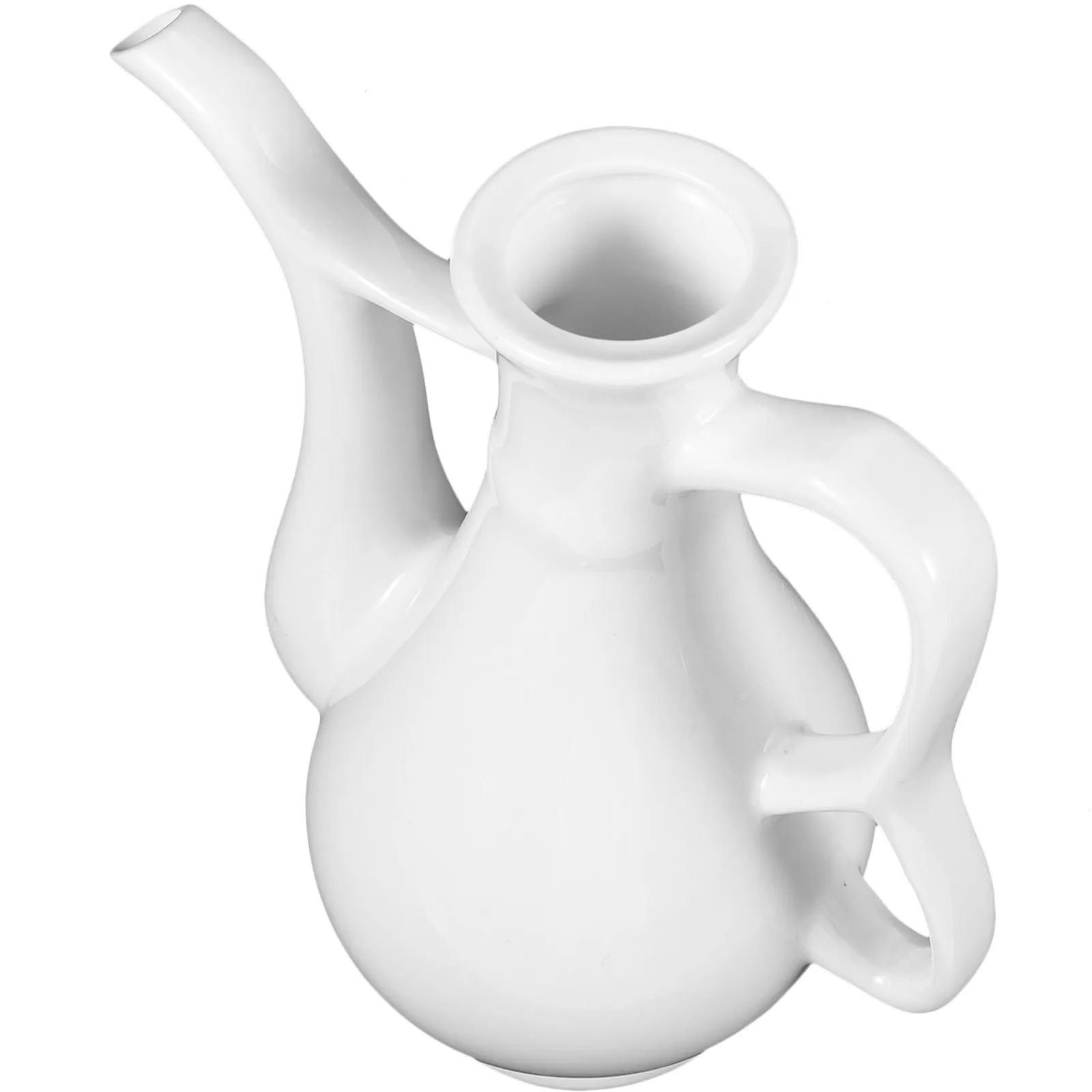 

Portable Ceramic Wine Pot with Smooth Spout and Comfort Handle Flower Carving Design for Home Bar Restaurant Wine Storage Jug