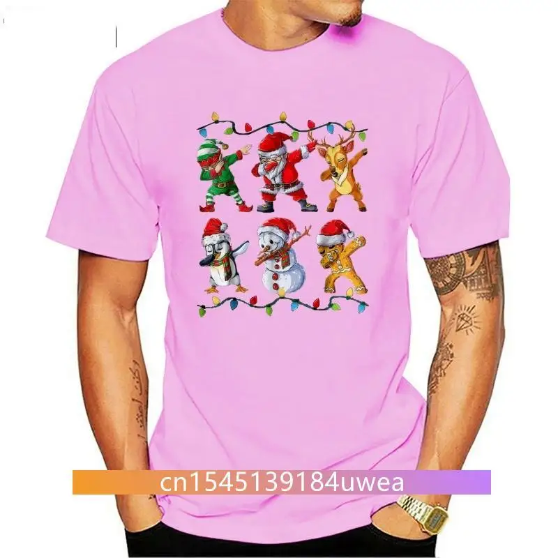 

New Men Funny T Shirt Fashion tshirt Dabbing Elf Santa Reindeer Penguin Snowman Gingerbread Man Christmas Sweater Women t-shirt