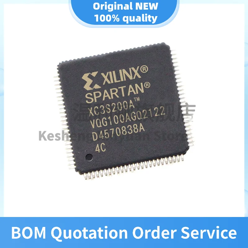 Original genuine XC3S200A-4VQG100C package TQFP-100 programmable gate array chip.