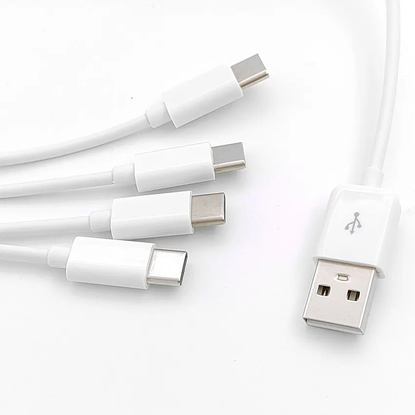

1/3/5PCS Multi 4 in 1 USB C Long Charger Cable Charging Cord Multiple Ports Charging Cable Type C Connector for Cellphones