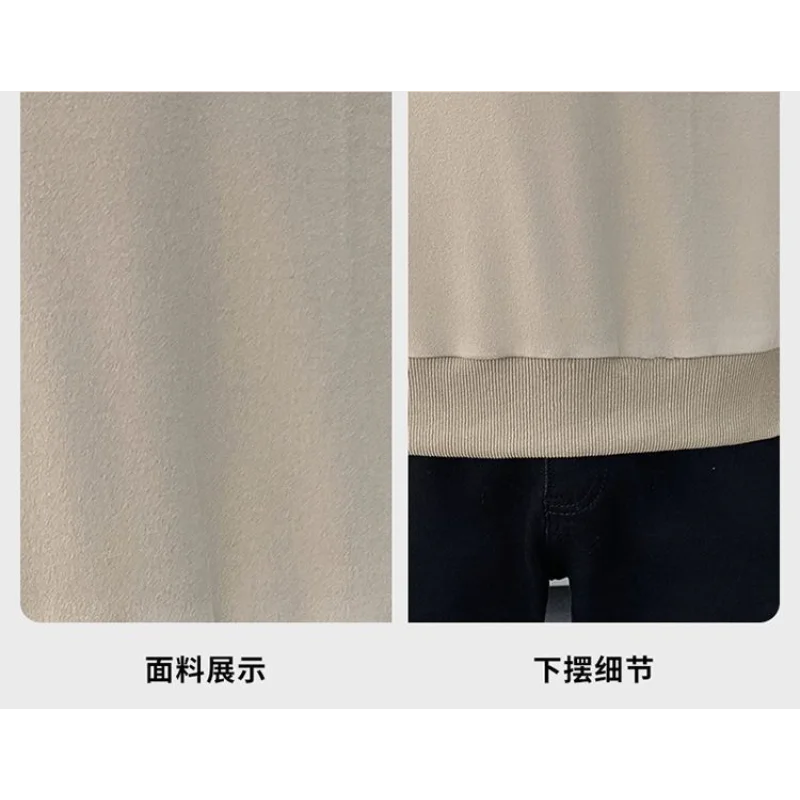 سويت شيرت برقبة دائرية نصف سحاب للرجال، نمط كوري وسيم، كاجوال بأكمام طويلة، متعدد الاستخدامات، طبقة أساسية