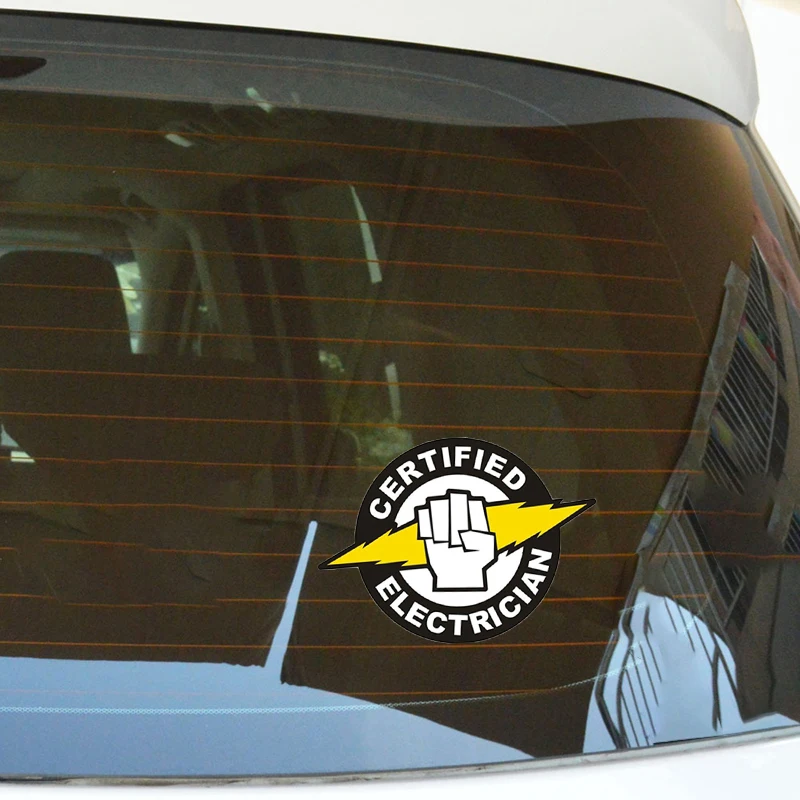 

Customization Creative Electrical High Voltage Car Stickers for Certified Electrician Helmet Decal Accessories Vinyl