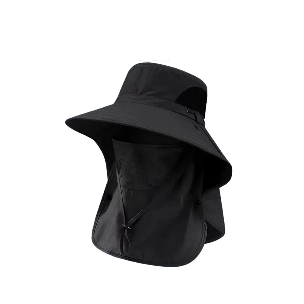 Fashion Neckline Mask Man Sun Hat Mesh Face Mask Summer Cover Face Cap Garden Work Hat Removable Sun-cream Bucket Hat Summer