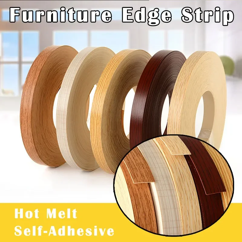 High Quality 10m Home Gap Saver Hot Melt Furniture Edge Strip Protector Tape Veneer Sheets Adhesive Wood Surface Edging Decor