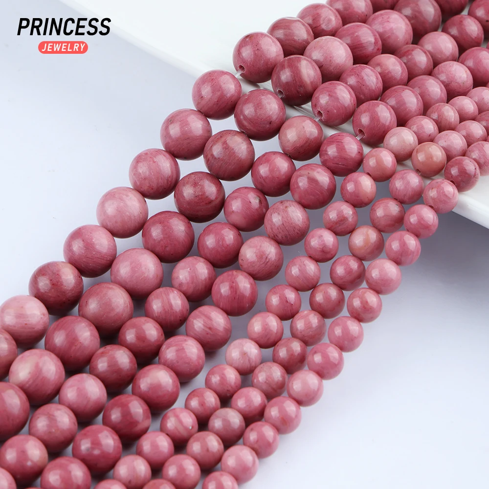 A++ Natural Red Rhodonite 4 6 8 10mm Loose Beads for Jewelry Making Bracelest Necklace Wholesale Stone Beads DIY Accessories