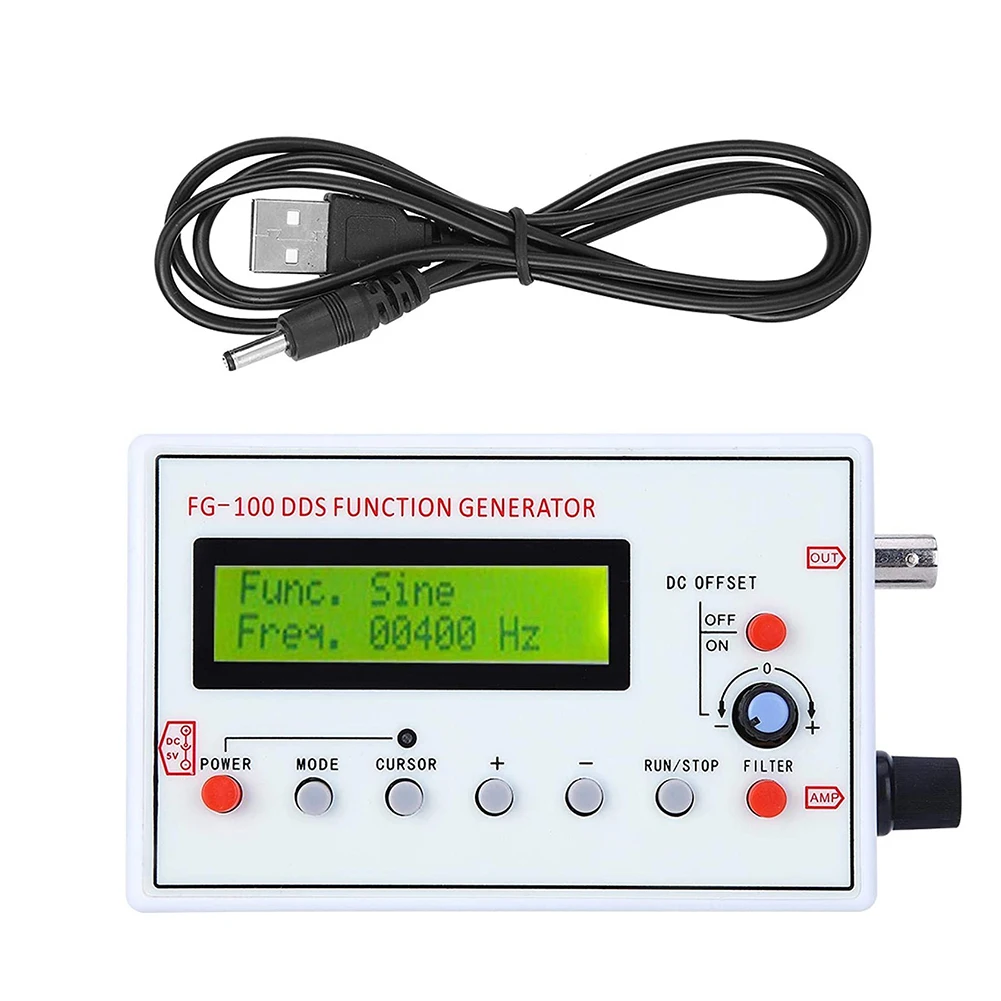 

Portable FG100 DDS Function Signal Generator Sine Square Triangle Sawtooth Waveforms Perfect for Electronics Testing