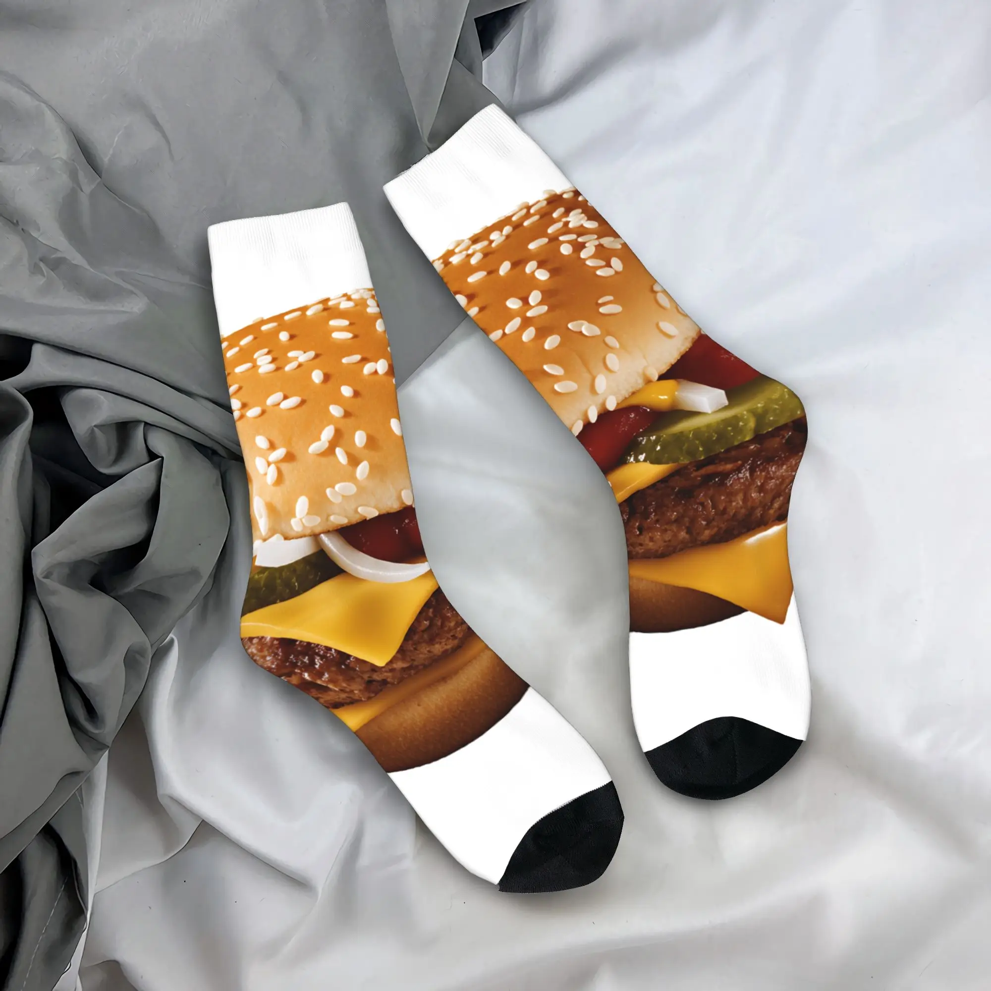 

Носки для пар, вкусный гамбургер (чулки (3) Осенние готические носки высокого качества с узором, противоскользящие носки для спорта на открытом воздухе