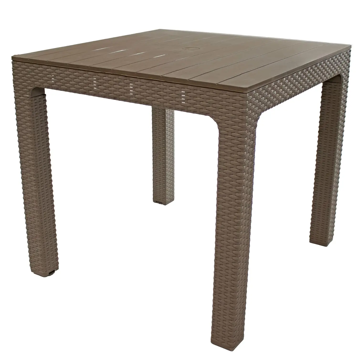 Plastic Patio Table - Champagne - 31.5-Inch Square x 29.5-Inch H | 110 lb Weight Capacity - Room for 4, Customized