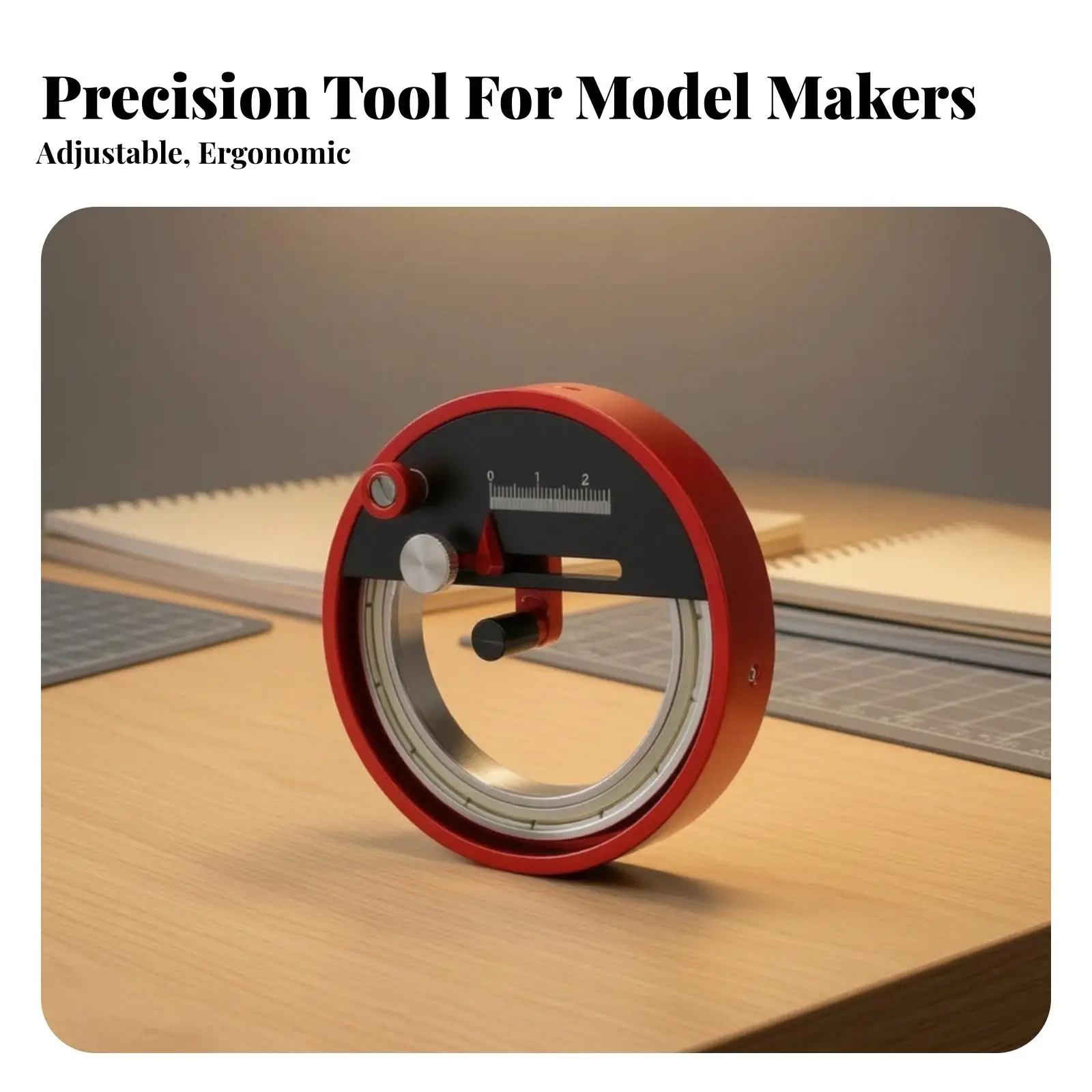 Adjustable Stepless Circular Cutter | Compact Metal Construction, Circle Cutter with Precision Scale, for Crafting