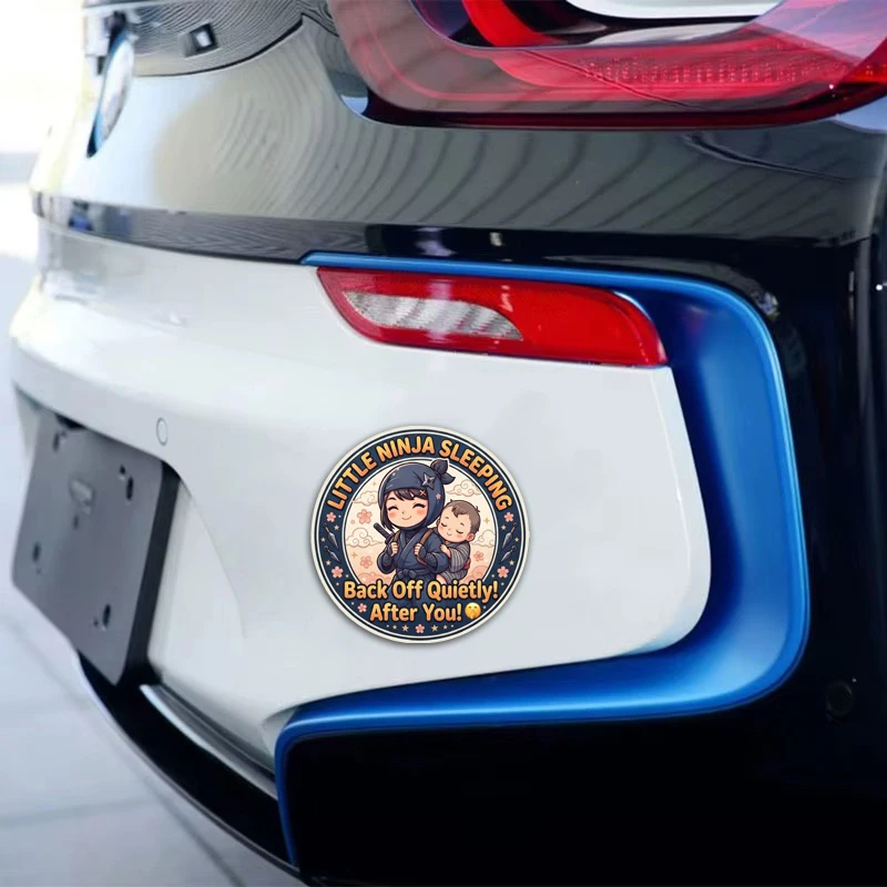 Cute Little Ninja Sleeping Baby Car Sticker Car Rear Window Bumper Decoration Vinyl Sticker Truck SUV Van Applicable
