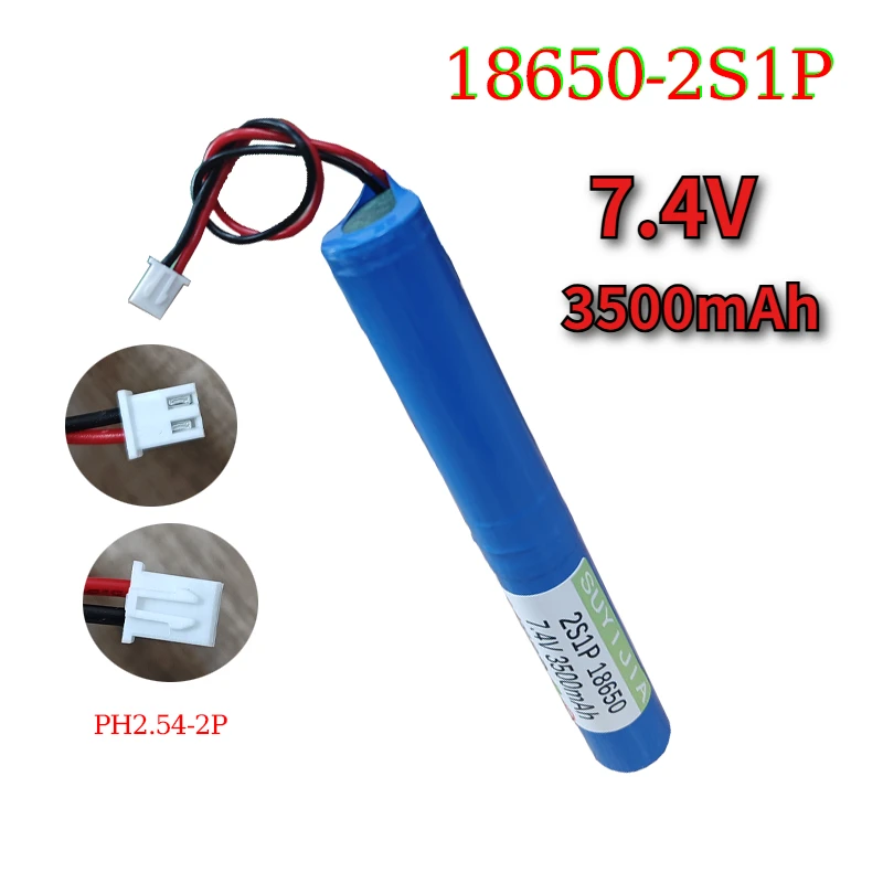 18650 Lithium Battery 7.4V 3500mAh 2S1P Backup Battery Pack with Protection Plate Suitable for Electric Toys One-shaped Battery