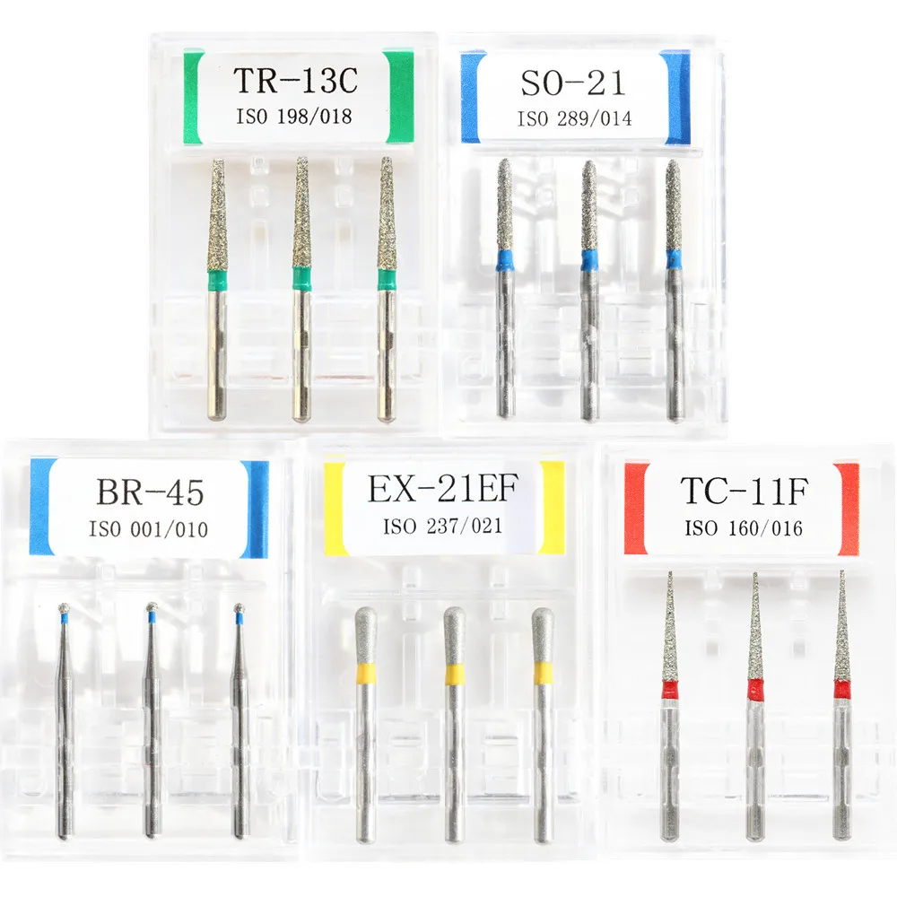 

5 Boxes Dental Diamond Burs Polisher Drill Tools FG 1.6mm High Speed Handpiece Polishing Carving Dentist Instrument Tools