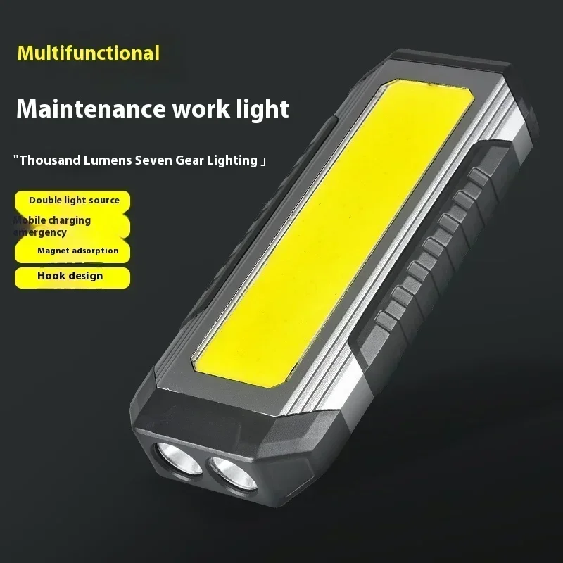 

Waterproof with Magnet Flashlight Portable COB Work Light LED 4000mAh Flashlights Multimode 18650 Camping Torch Light