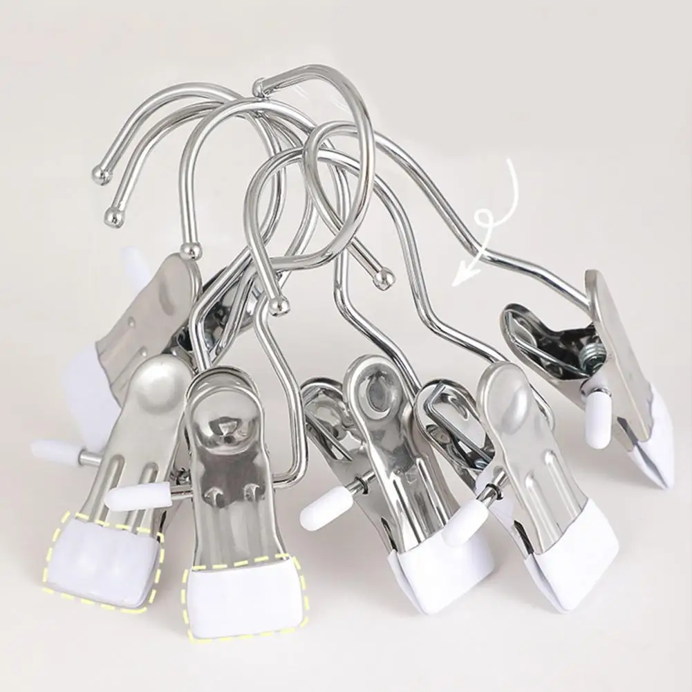 Clothes Hanger Clips 360-degree Rotating Metal Hanger Clips For Hat Pants Storage Closet Hook Towels Metal Hanger Clips