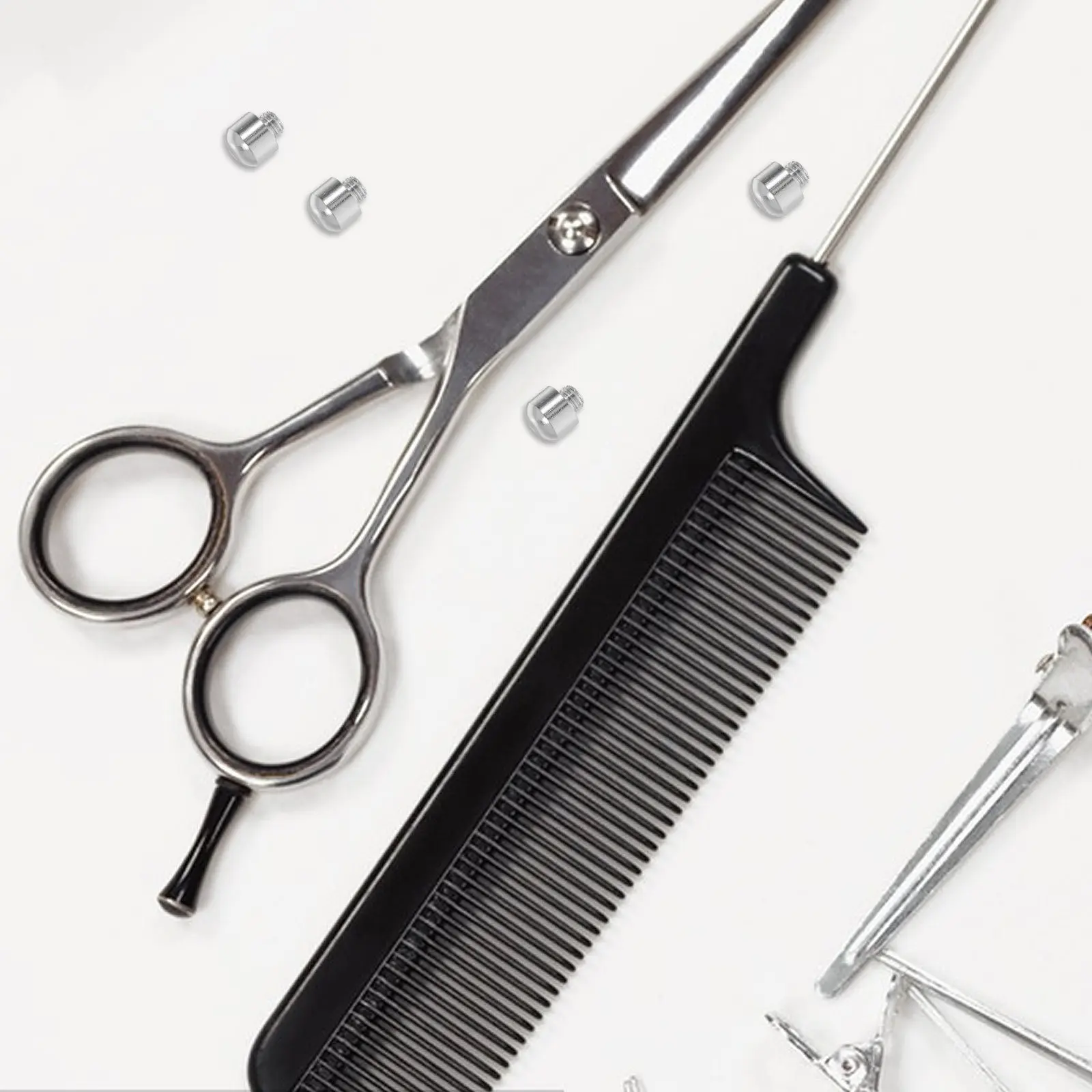 

8Pcs Hair Scissor Silencers Metal Bumpers Scissor Mufflers Noise Reducing Hairdresser Accessories Barber Salon Supplies Pet