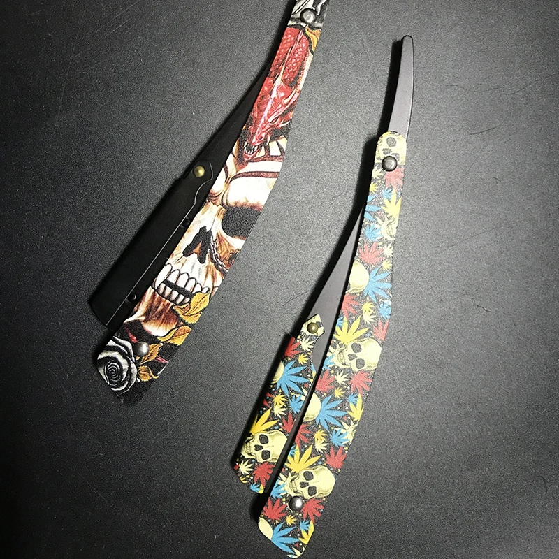 3 cores masculino profissional barbeiro navalha manual barbeador borda reta aço inoxidável barbeador dobrável barbear atacado