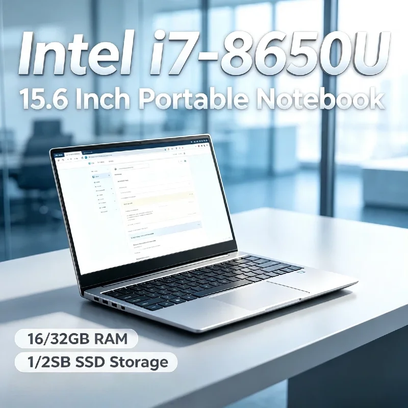 Intel Core i7 8650U 15.6 Inch Laptop 32GB DDR4 2TB 1TB SSD 1920x1080 Gaming Office Notebook High Performance Pro Ultra