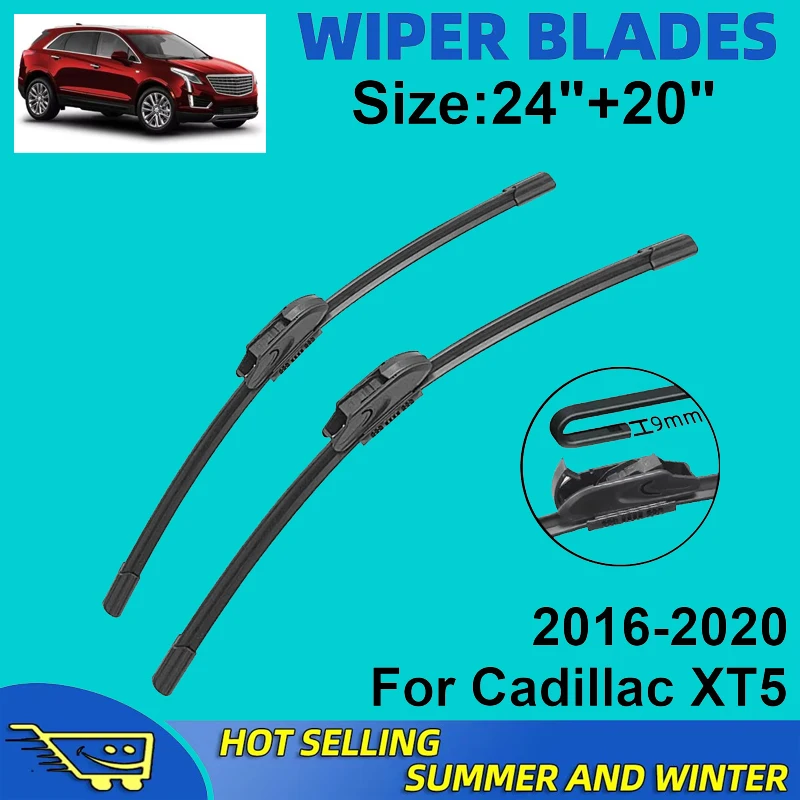 

2PCS Wiper Blades Set Kit For Cadillac XT5 2016-2020 2017 2018 2019 Front Windshield Brushes Windscreen Window Accessories
