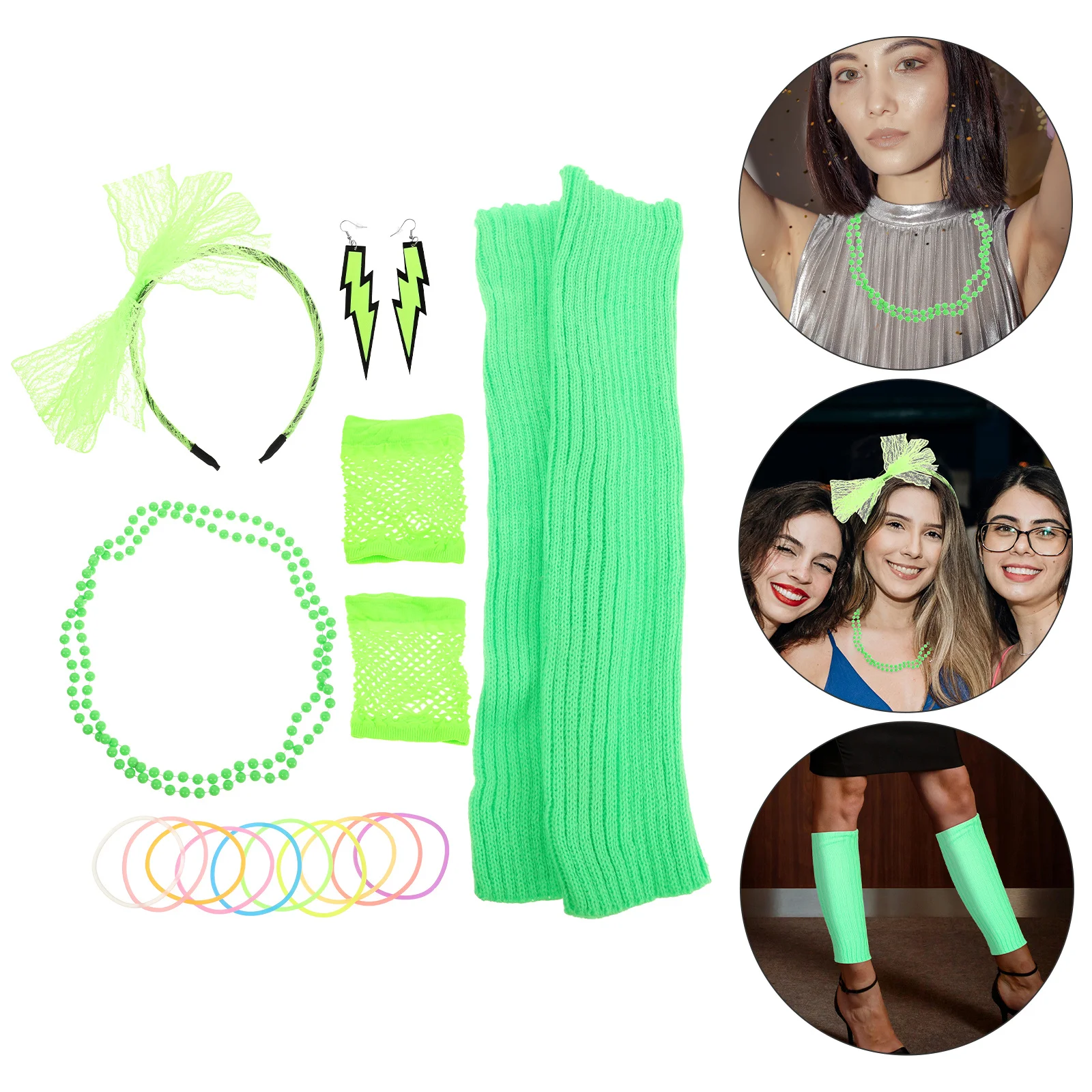 

Earrings 80s Fashion Accessories Neon Costume Ideas Party for Women Jewelry Fancy Dress