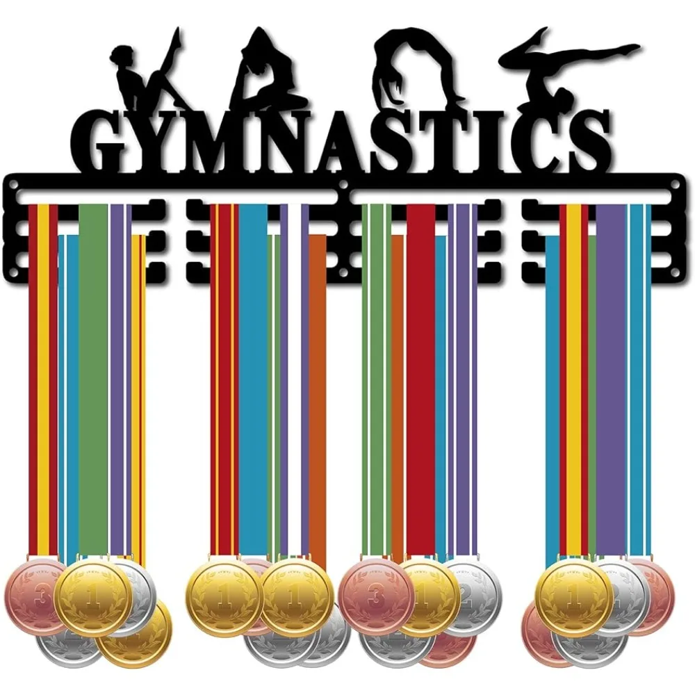 

Gymnastics Medal Hanger Display Medal Holder Sport Rack Award Metal Lanyard Holder Sturdy Wall Mounted Swimmer Runner Athletes