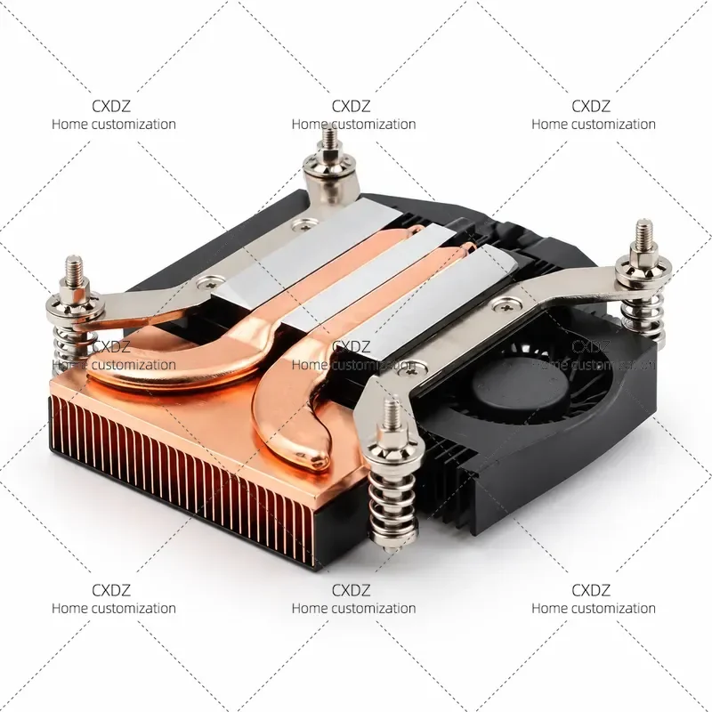 Ultra Thin Copper Tube CPU Radiator All in One for 1151 1155 Industrial Computer OPS Turbine Side Blowing 4 Wire Fan 115X