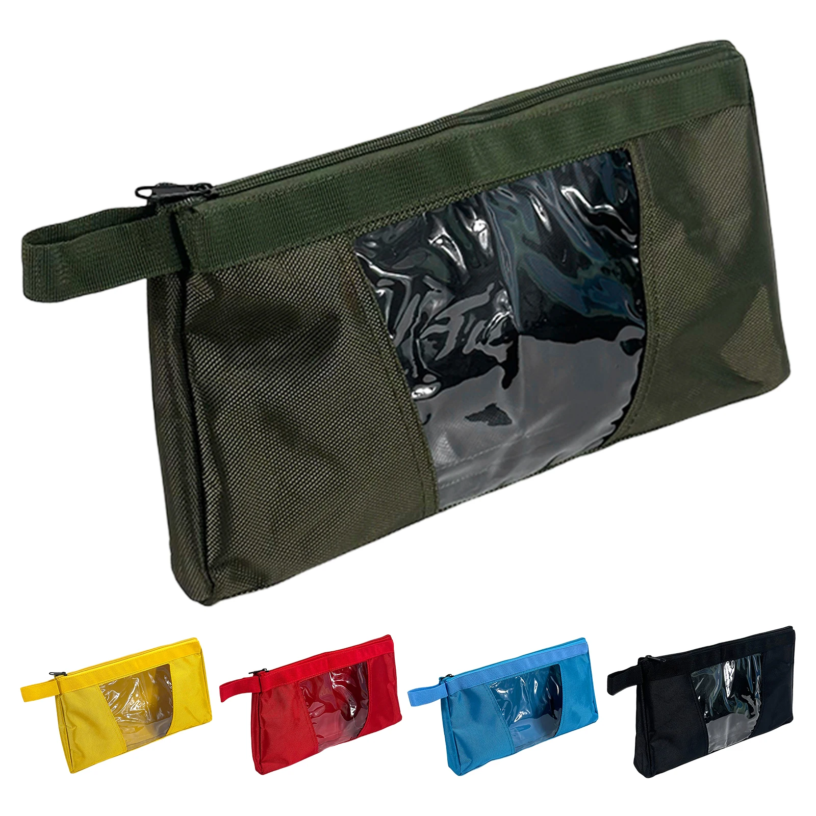 Tool Pouch,1680D Oxford Small Tool Bag,Tool Pouches with Zipper,Clear Utility Bag Zipper Pouch for Tool Organizers and Storage