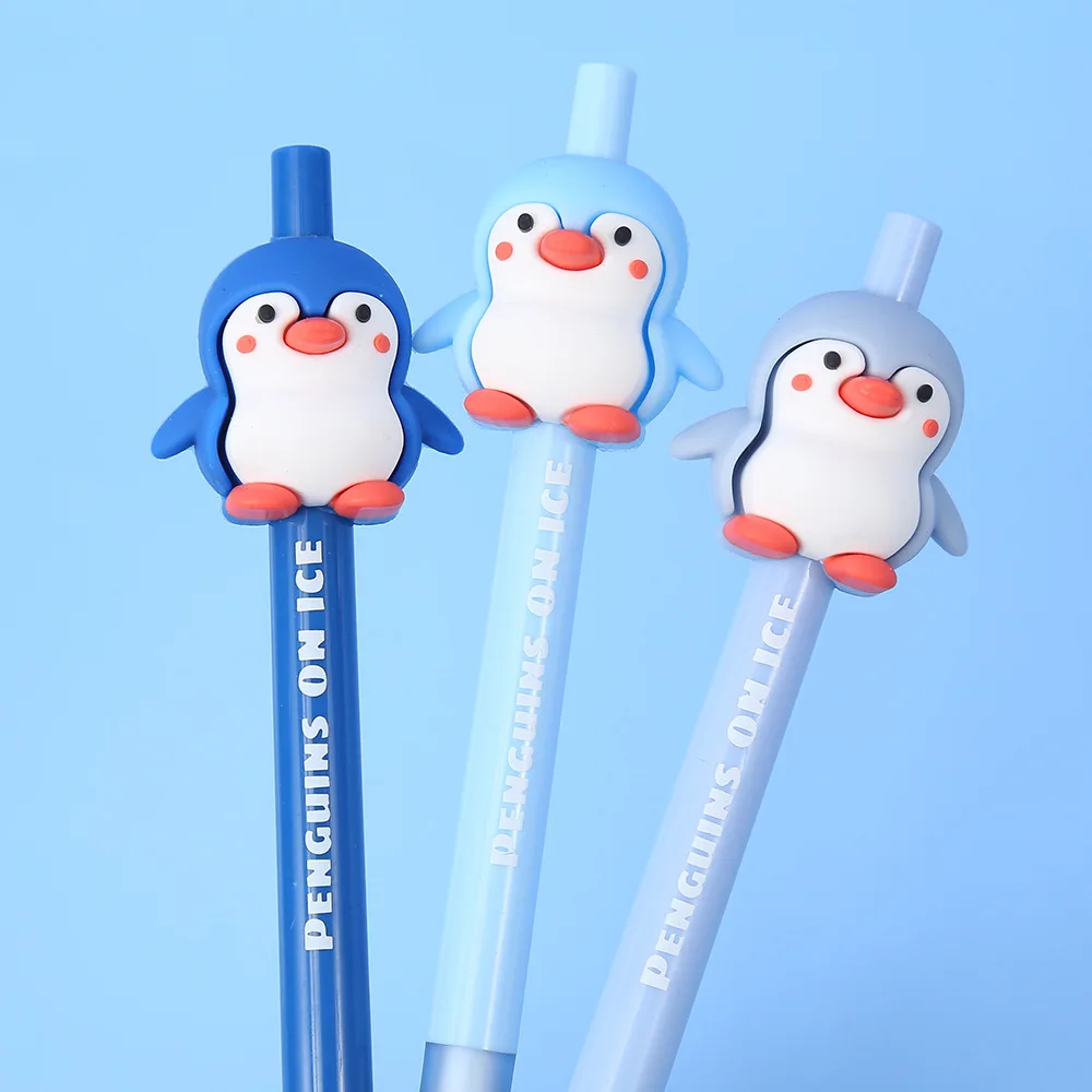 3 Pcs/lot 0.5mm Penguin Mechanical Gel Pens School Office Writing Supplies Cute Gift Prizes Cute Stationery