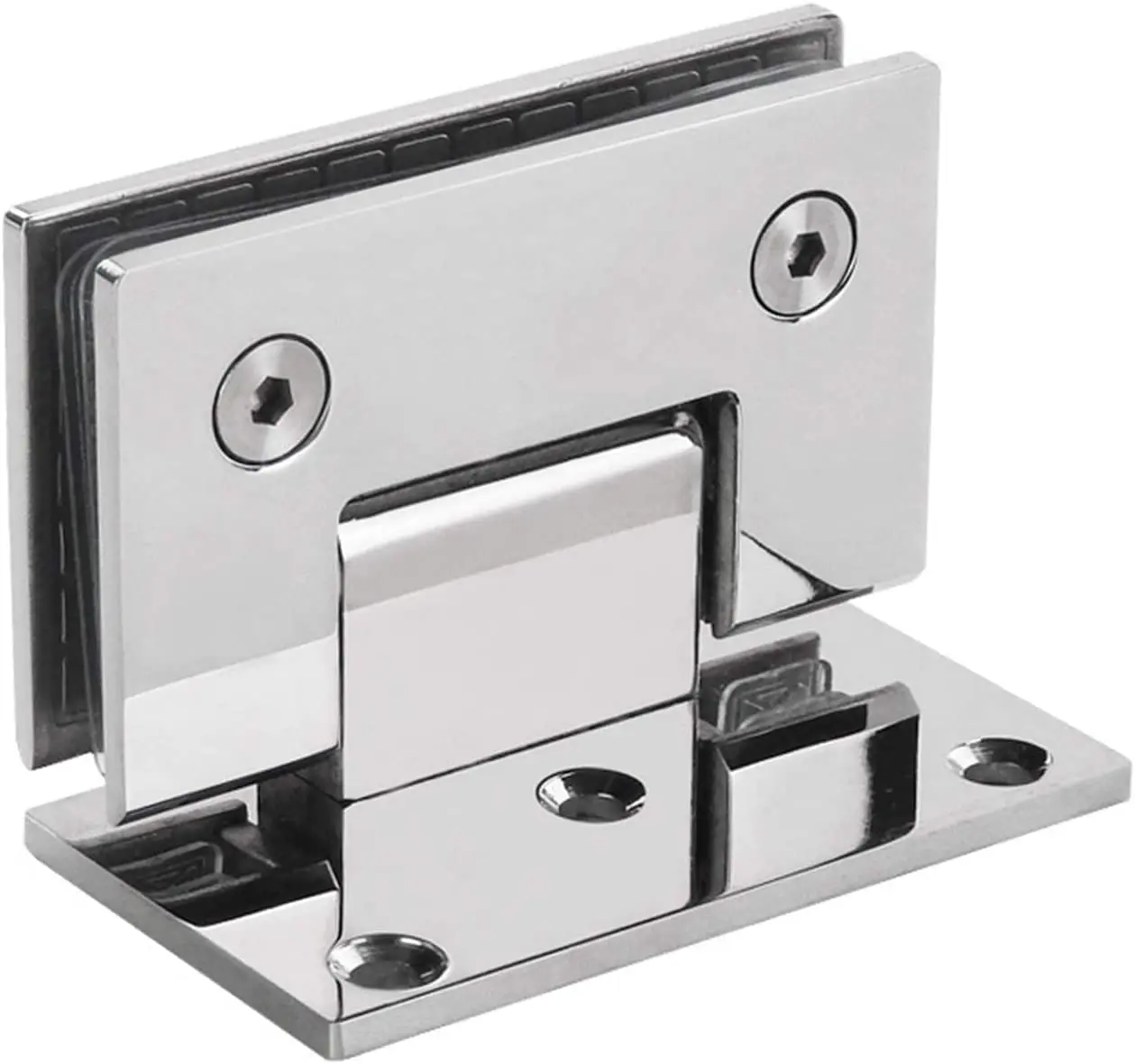 

Stainless Steel Hinge Thickened Single-sided Wall Mount Glass Shower Fixing Clip Chrome BathDoor Hinge 90 Degree Folding Hinge
