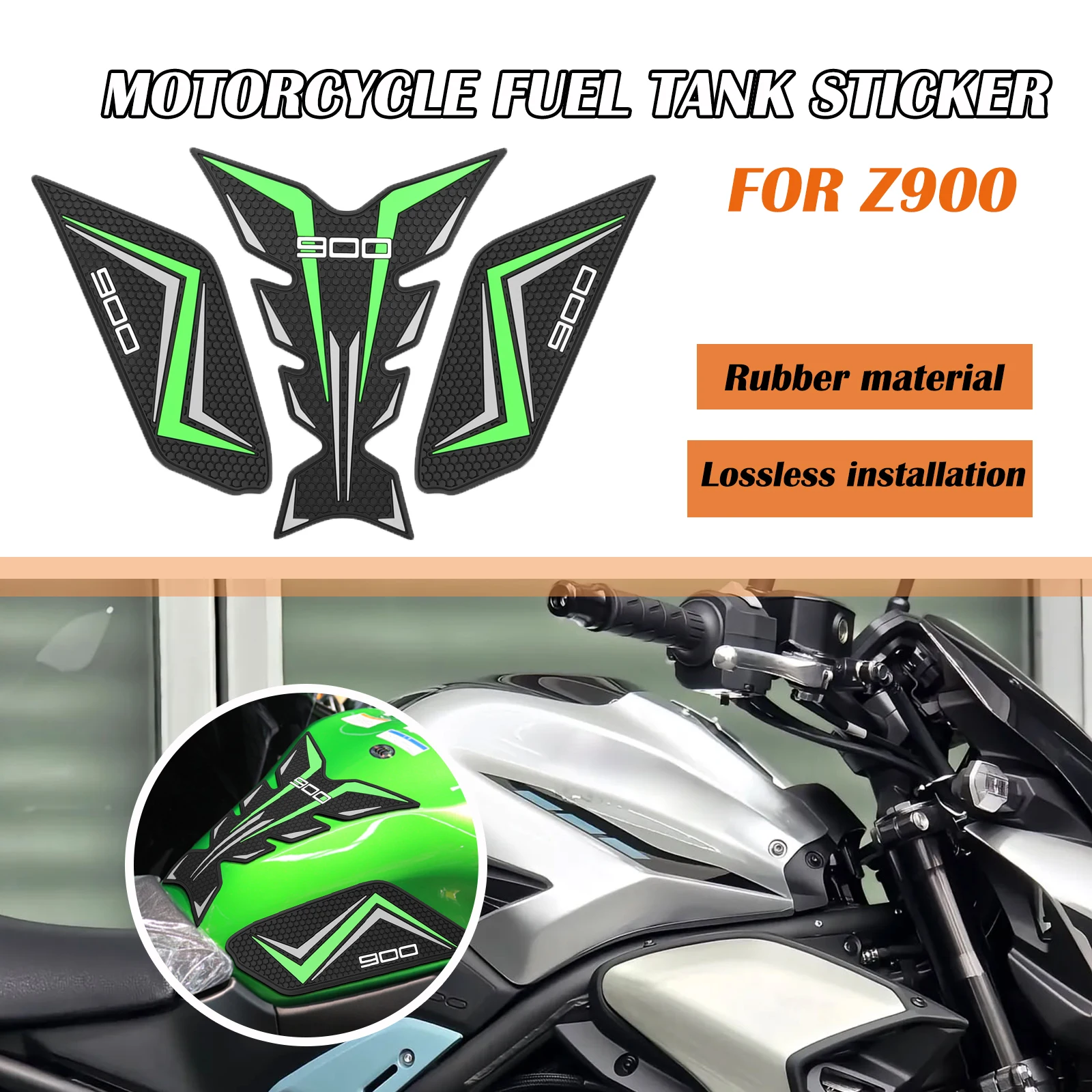 

New Motorcycle Gas Tank Pad Knee Grip Kit Anti Slip Tank Propection Pad fuel tank pad Fit For Kawasaki Z900 z900