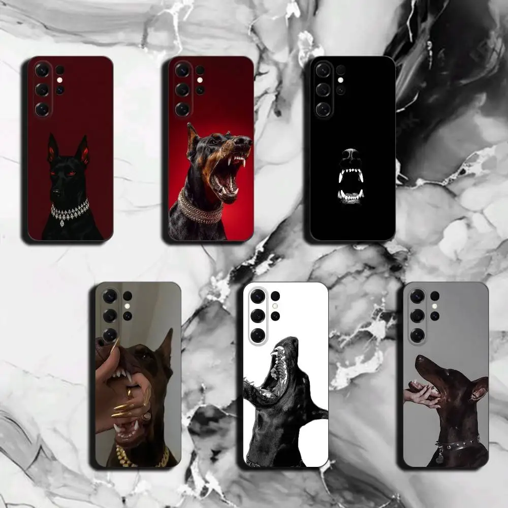 Doberman Pinscher Luxury Liquid Silicone Case for Samsung Galaxy S26 Ultra S22 Plus S21 FE  Cover S21 S22 S23 S24 S25 Ultra