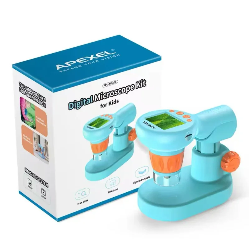 

800X Children Digital Microscope With LCD Screen Zoom Microscopes for PCB Video Kids Gift Home School Educational Biology