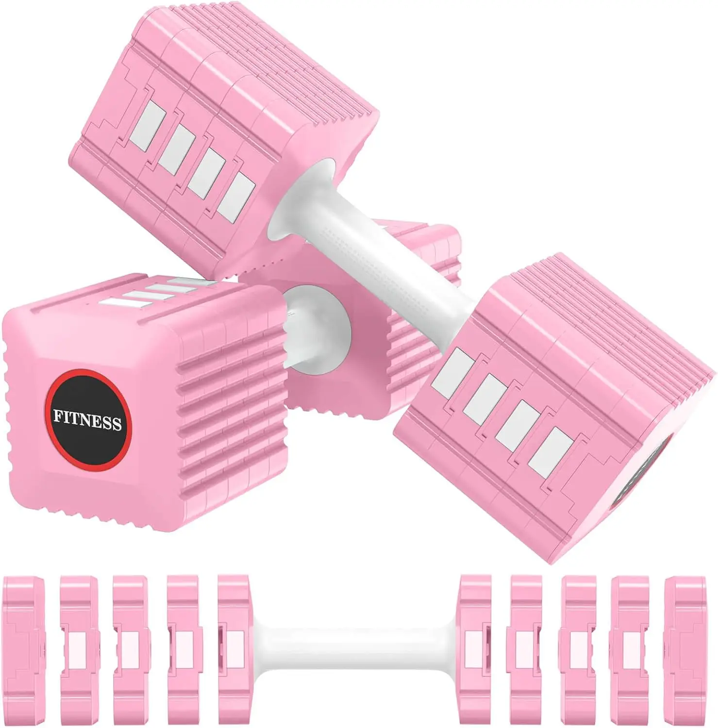 Regulowane hantle, zestaw 2 sztuk, 1,5-5,7 kg każda, do ćwiczeń fitness w domu dla kobiet i mężczyzn