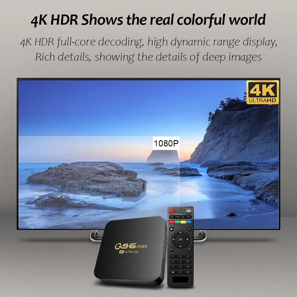 HONGTOP WIFI 4K Q96 MAX Smart TV Box 2,4/5G Телеприставка Android 10.0 Медиаплеер Android Четырехъядерный Smart TV Box Медиаплеер