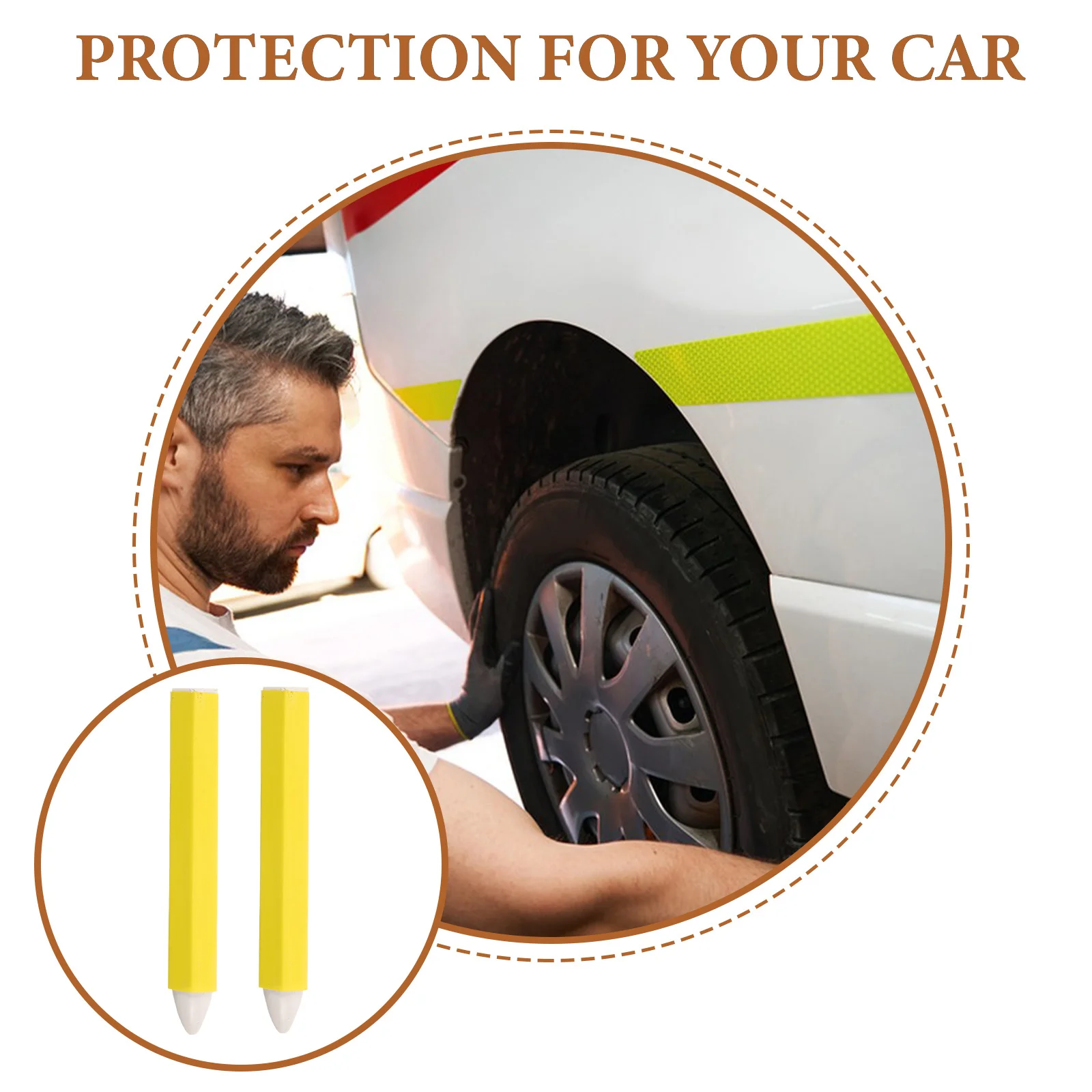 

6pcs Tire Repair Crayon Marker Pens Car Paint Portable Wax Maintenance Accessories Rubber Materials Vehicle Tools