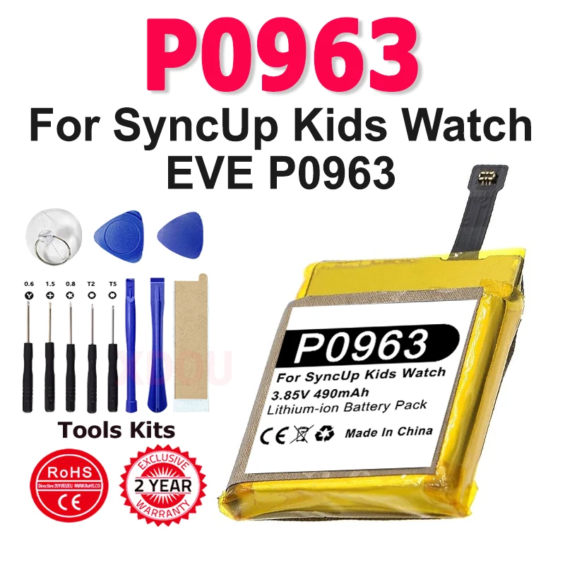 EVE P0963 495mAh NOVA Bateria Para SyncUp Kids Watch EVE P0963 Watch Bateria + Ferramentas Gratuitas