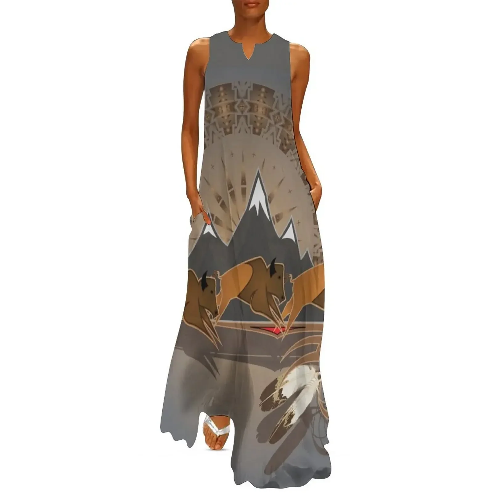 

Buffalo People Long Dress luxury woman party dress Women's evening dress summer dresses summer korean women