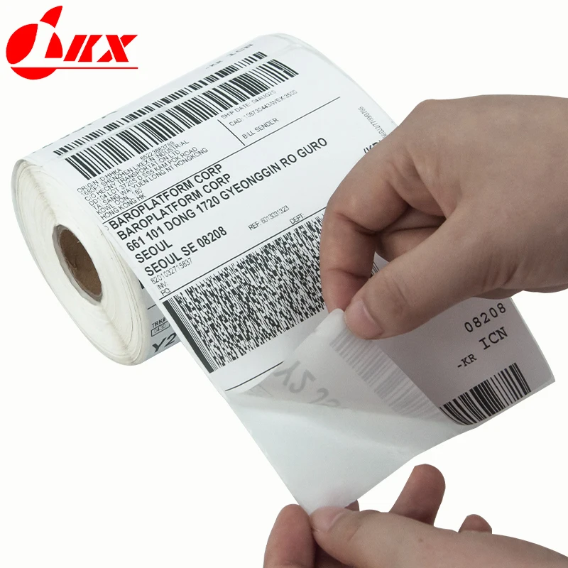 LKX 4x6 Inch Thermal Paper Adhesive Paper Shipping Labels All-Purpose Sticker Self-adhesive Waterproof Oil-Proof for 241BT