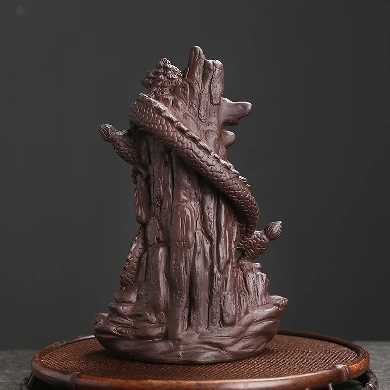 Chinese Dragon Sandalwood Backflow Incense Burner Original Large Auspicious Dragon Playing with Pearls Backflow Incense Burner H