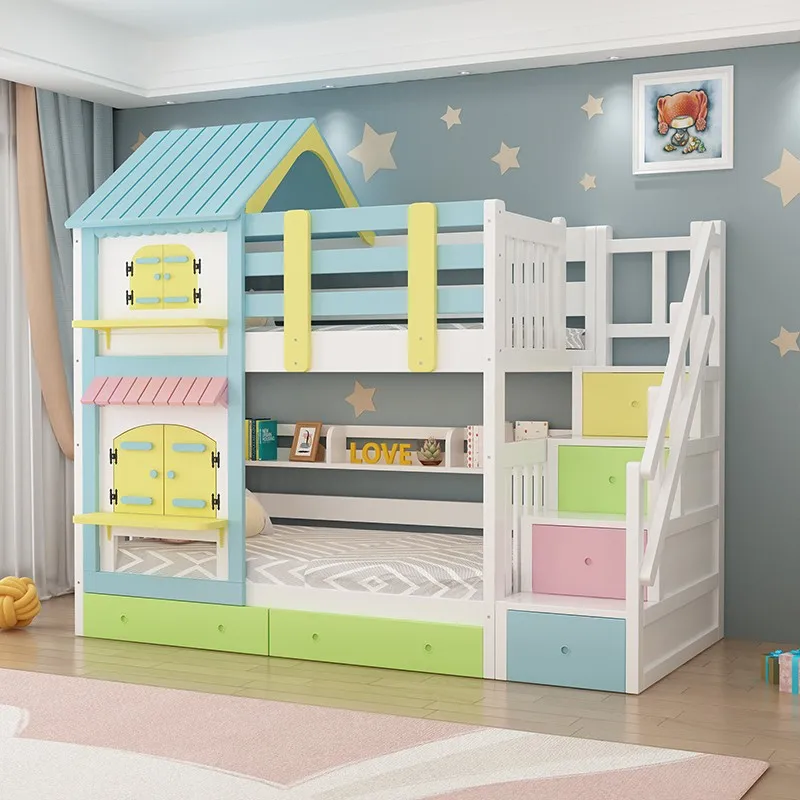 Dziecko proste podwójne łóżko projektant dzieci drewniana rama łóżka do przechowywania podwójne łóżko łóżka łóżka piętrowe Design Muebles Para