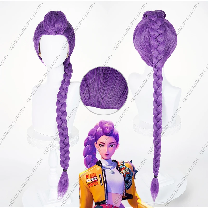 KPop Rumi Cosplay Wig 105cm Long Pre-braided Heat Resistant Synthetic Hair