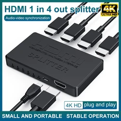 HDMI 호환 분배기 HD 4K 비디오 스위처 HDMI 케이블 어댑터, PS4 노트북 모니터 TV 박스 프로젝터용 1x4 허브