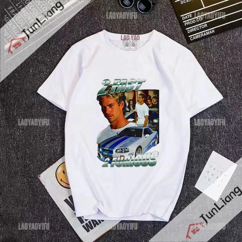 Camiseta de manga corta para hombre, ropa deportiva Retro de Paul Walker, Fast and Furious, ropa gótica, camisetas para mujer, Tops Harajuku, ropa