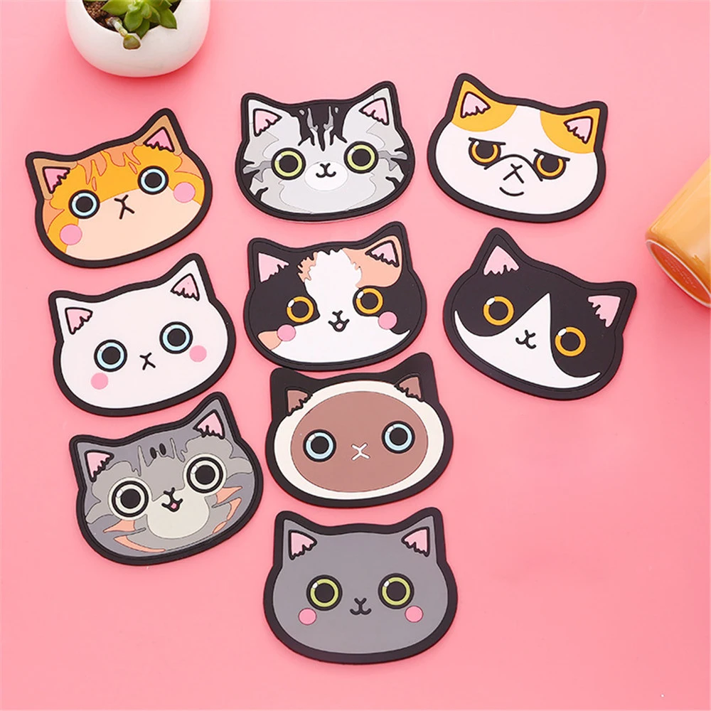 Cartoon Cat Kitchen Tableware Mats Silicone Waterproof Table Placemat Heat Insulation Non-Slip Bowl Pads Coffee Coasters