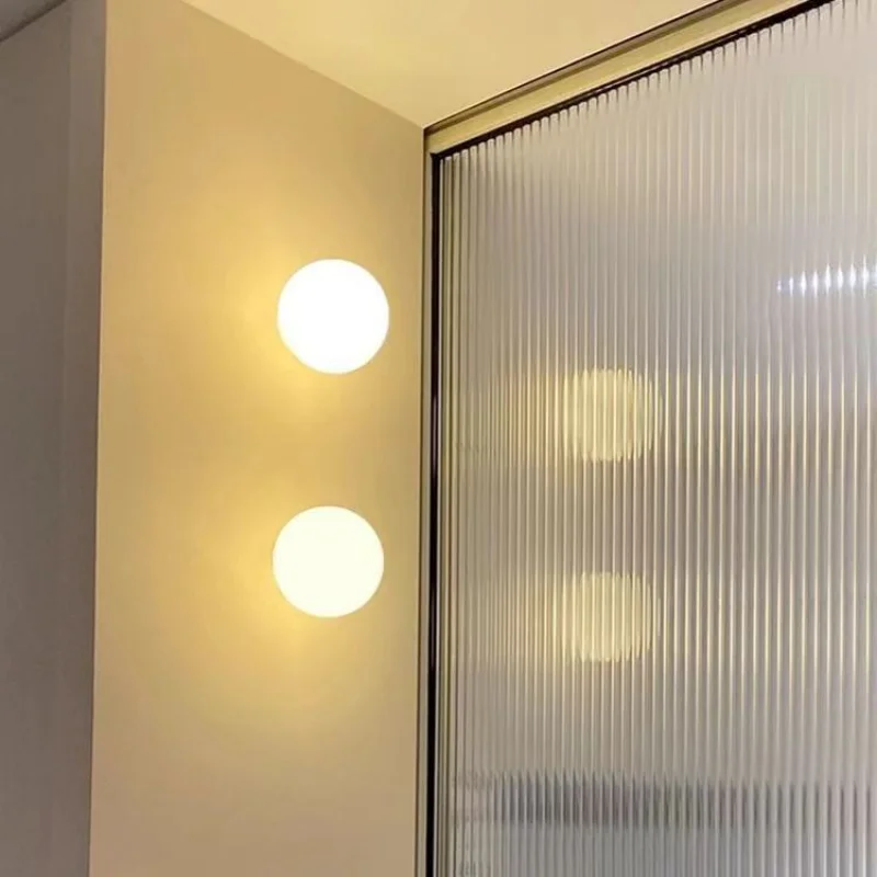 Modern Brief Spherical Glass Wall Lamp Minimalist G9 Led Bulb Matte/glossy Glass Global Wall Ight For Living Room Home Decor